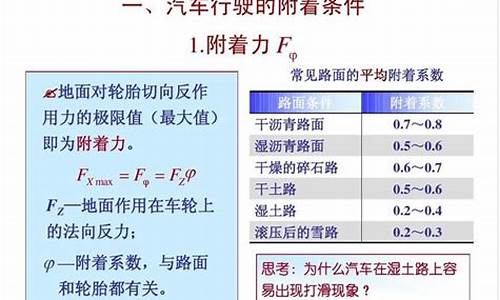 汽车附着力怎么计算,汽车附着力公式