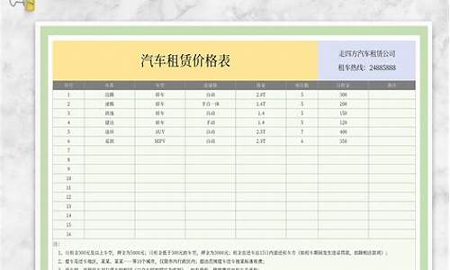 福州汽车租赁价格表-福州汽车租赁有限公司